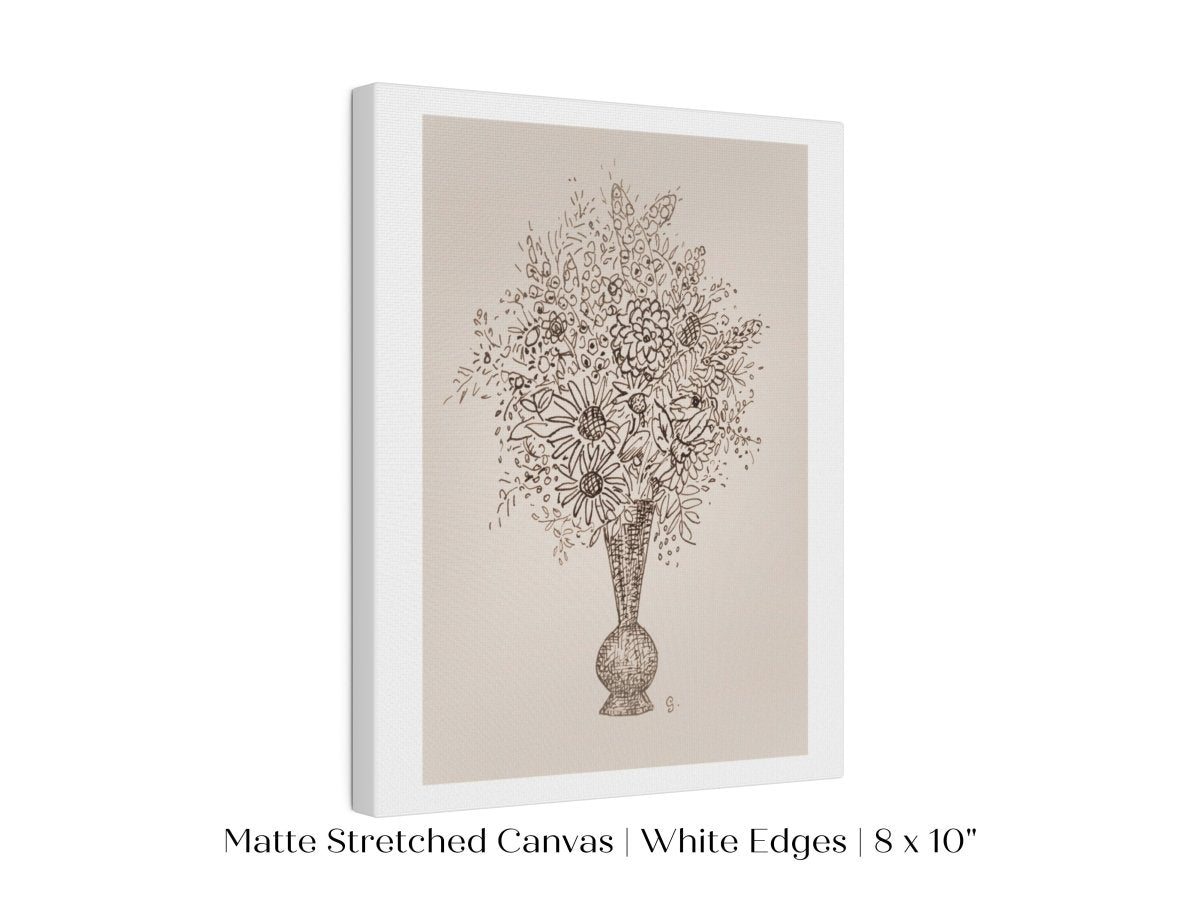 Vase of Flowers Sketch | P384 - Single Art Prints - Piccolo Fiore Prints