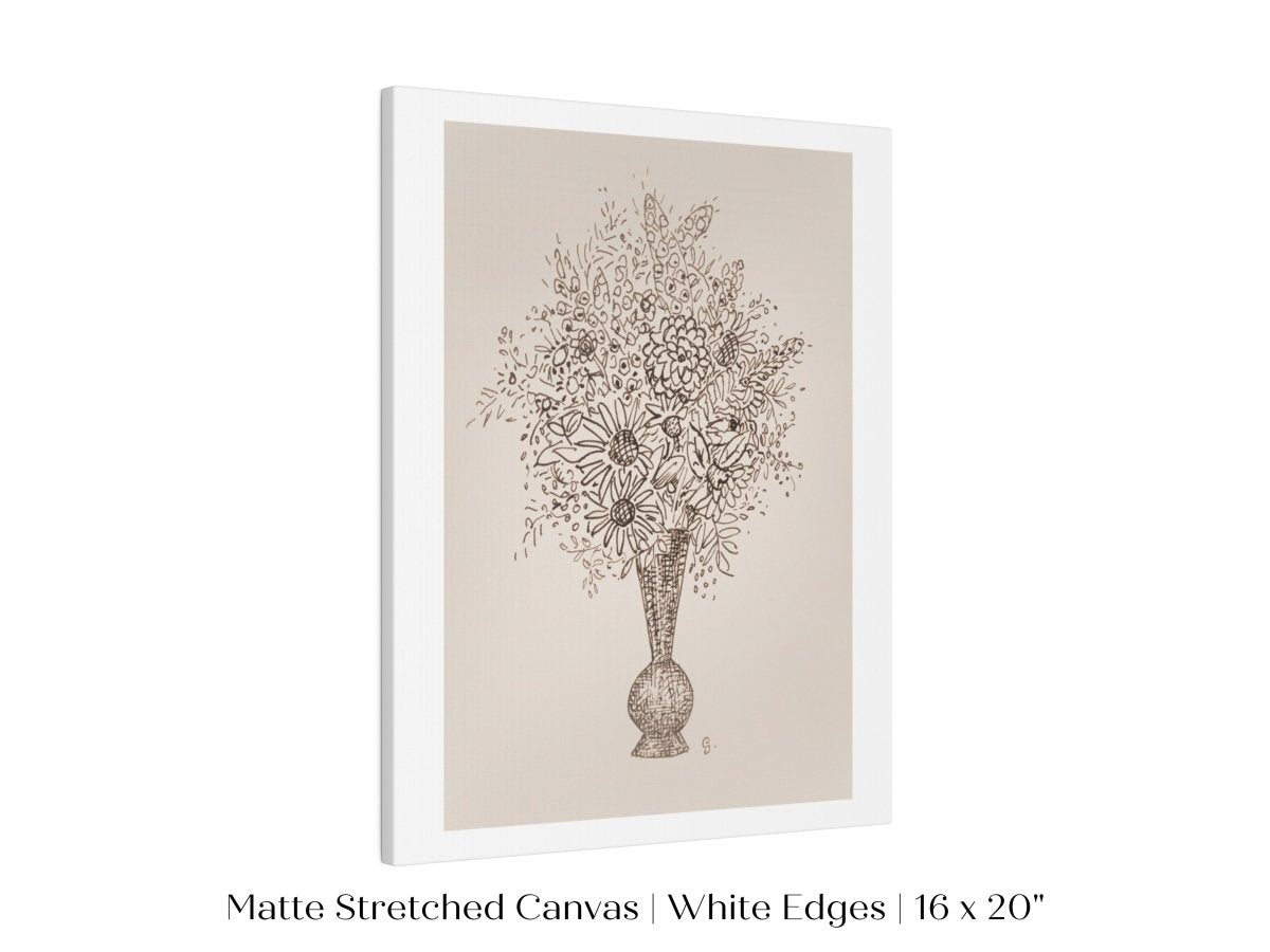 Vase of Flowers Sketch | P384 - Single Art Prints - Piccolo Fiore Prints