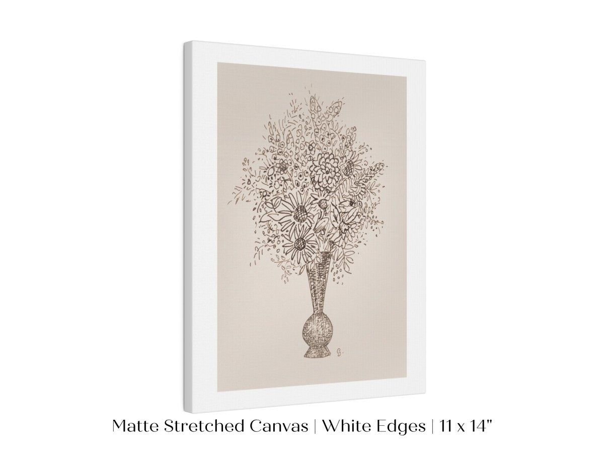 Vase of Flowers Sketch | P384 - Single Art Prints - Piccolo Fiore Prints