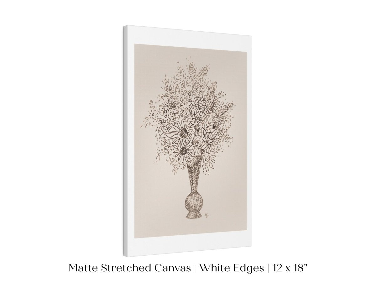 Vase of Flowers Sketch | P384 - Single Art Prints - Piccolo Fiore Prints