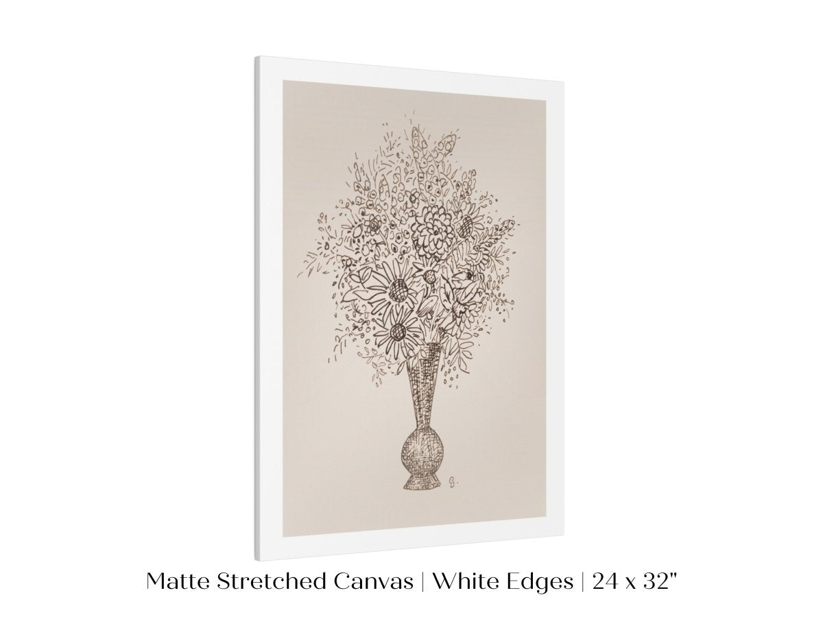 Vase of Flowers Sketch | P384 - Single Art Prints - Piccolo Fiore Prints