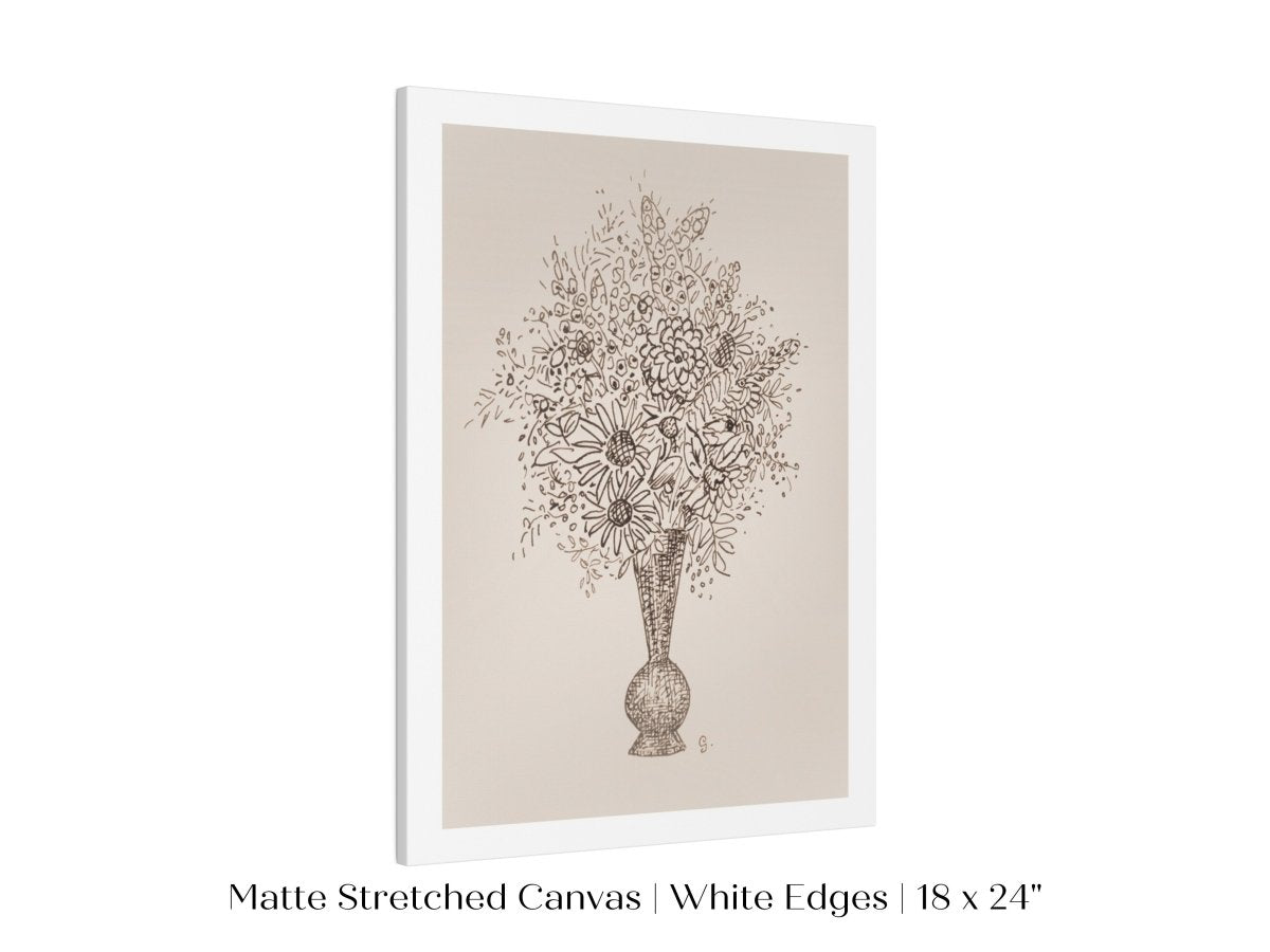 Vase of Flowers Sketch | P384 - Single Art Prints - Piccolo Fiore Prints