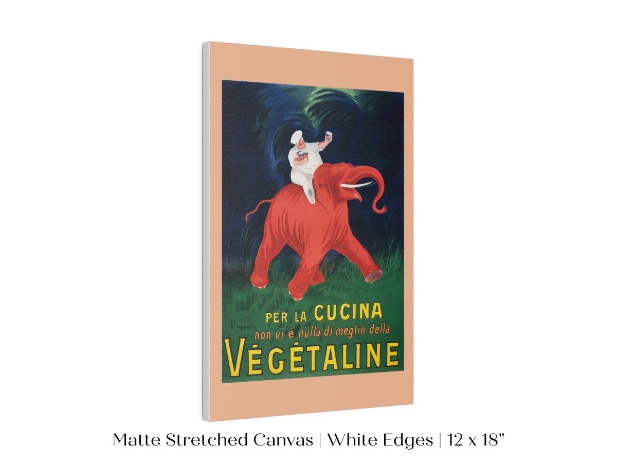 Vegetaline Elephant and Chef Italian Advertisement | P693 - Single Art Prints - Piccolo Fiore Prints