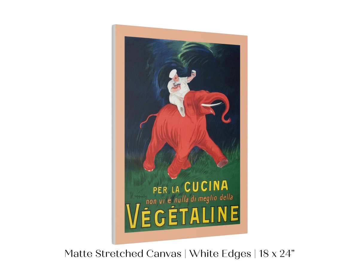 Vegetaline Elephant and Chef Italian Advertisement | P693 - Single Art Prints - Piccolo Fiore Prints