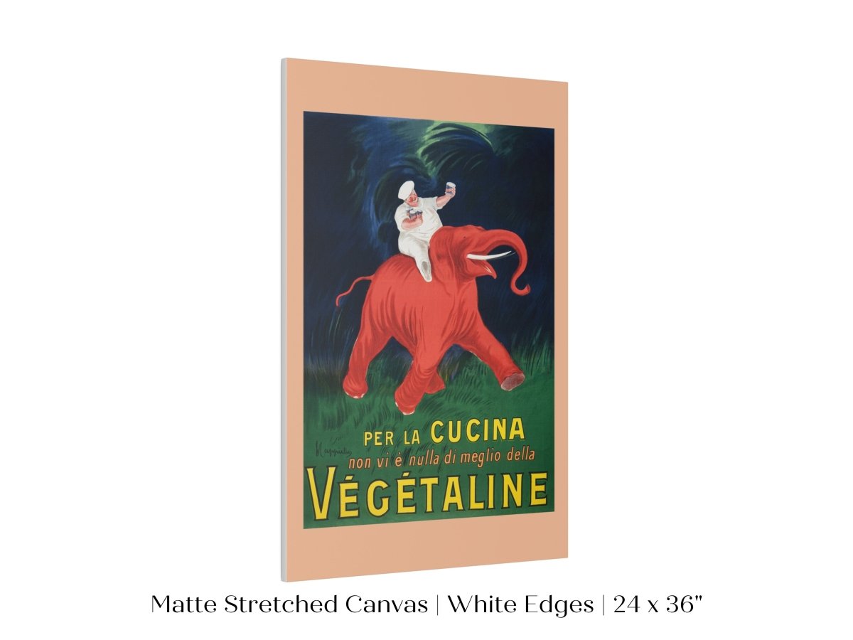 Vegetaline Elephant and Chef Italian Advertisement | P693 - Single Art Prints - Piccolo Fiore Prints