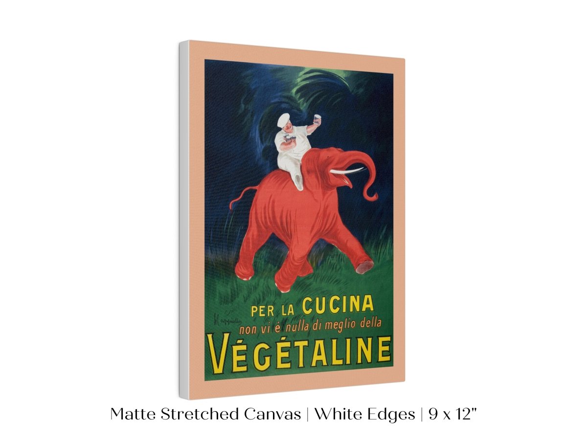 Vegetaline Elephant and Chef Italian Advertisement | P693 - Single Art Prints - Piccolo Fiore Prints