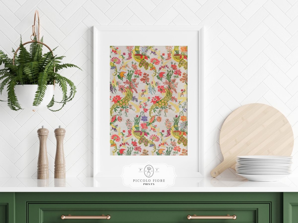 Vintage Floral Wallpaper Pattern | P145 - Single Art Prints - Piccolo Fiore Prints