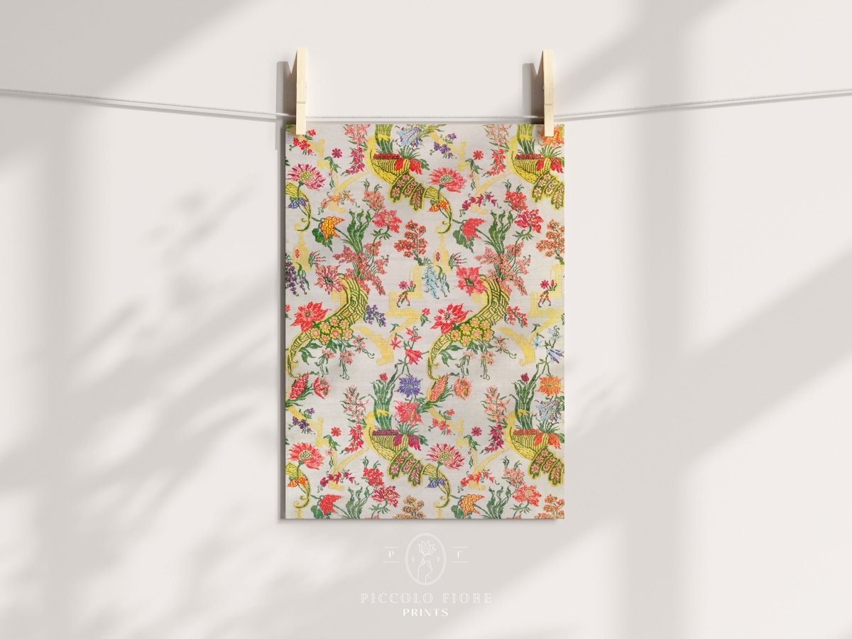 Vintage Floral Wallpaper Pattern | P145 - Single Art Prints - Piccolo Fiore Prints