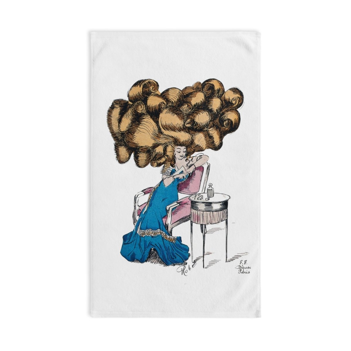 Vintage Huge Hair | Hand Towel - Hand Towel - Piccolo Fiore Prints