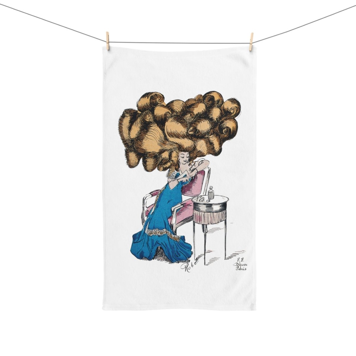Vintage Huge Hair | Hand Towel - Hand Towel - Piccolo Fiore Prints