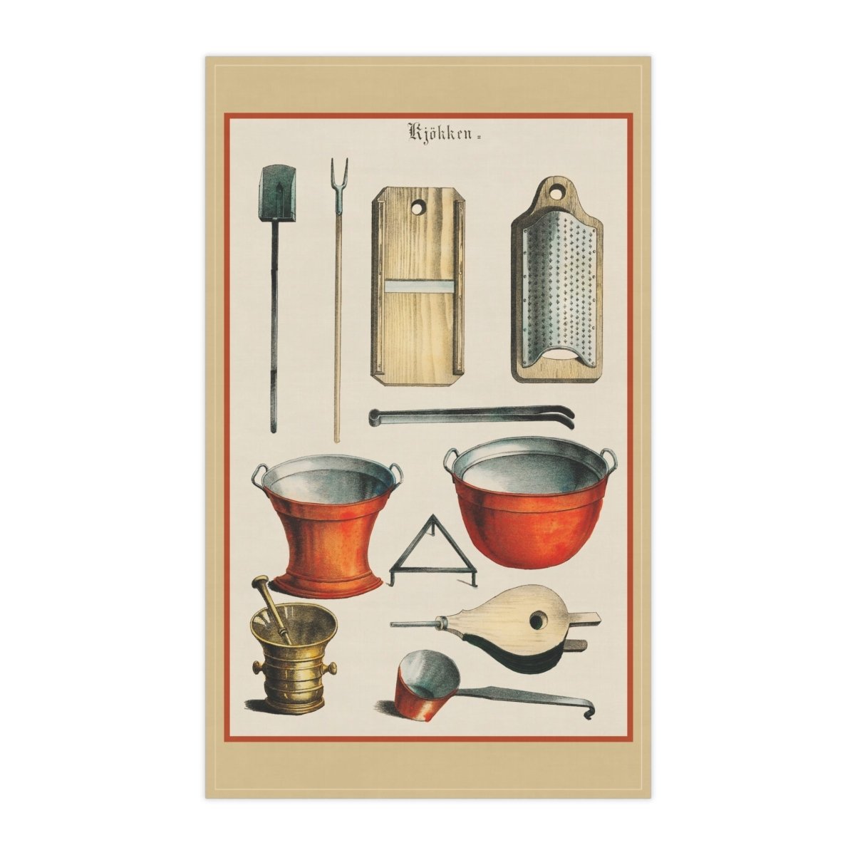 Vintage Kitchen Utensils | Tea Towel - Tea Towel - Piccolo Fiore Prints