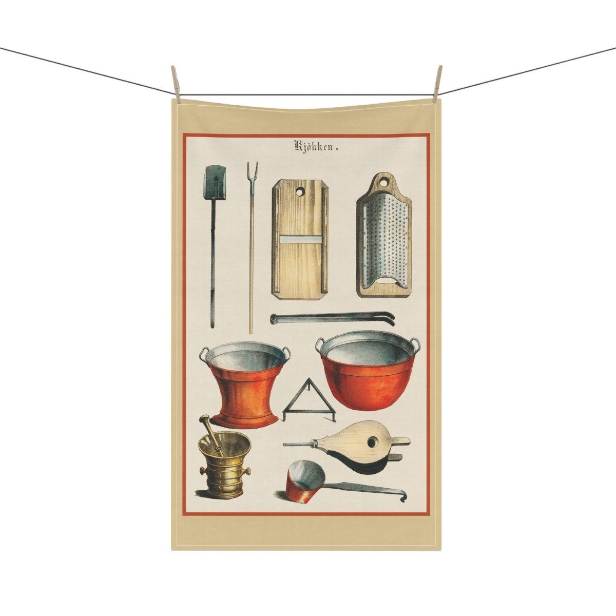 Vintage Kitchen Utensils | Tea Towel - Tea Towel - Piccolo Fiore Prints