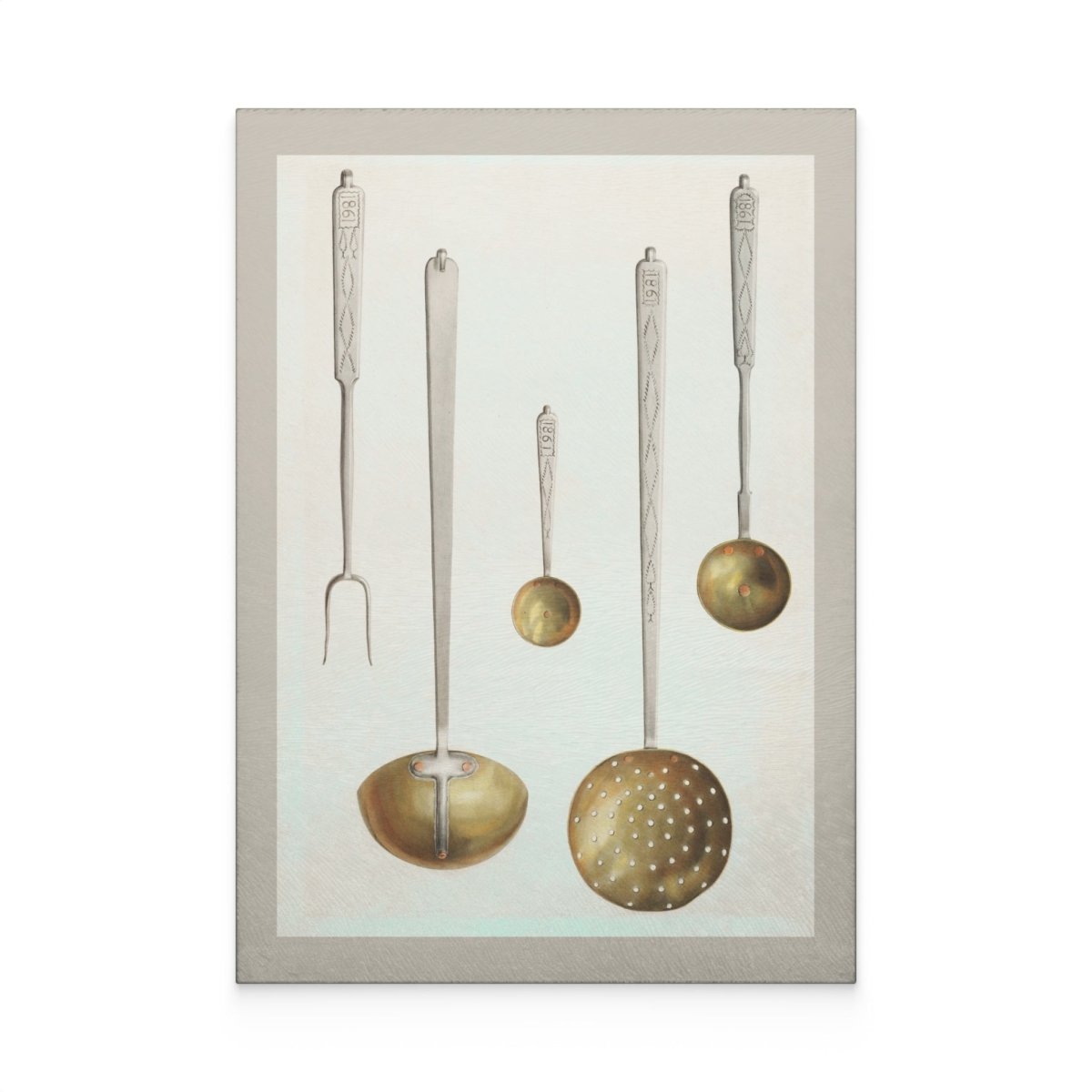 Vintage Utensils | Glass Chopping Board - Glass Chopping Board - Piccolo Fiore Prints