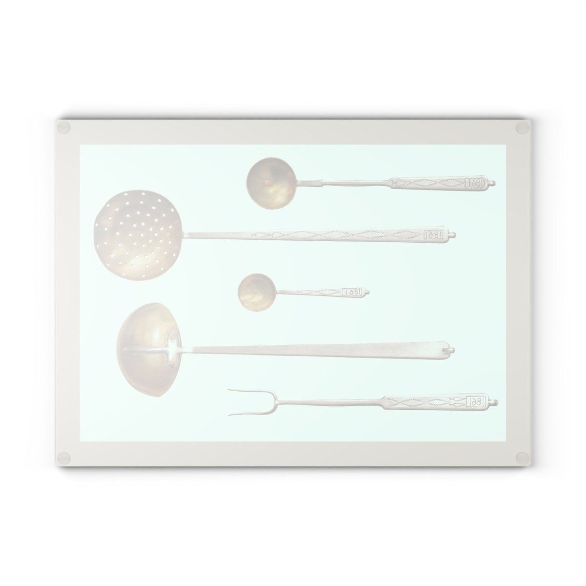 Vintage Utensils | Glass Chopping Board - Glass Chopping Board - Piccolo Fiore Prints
