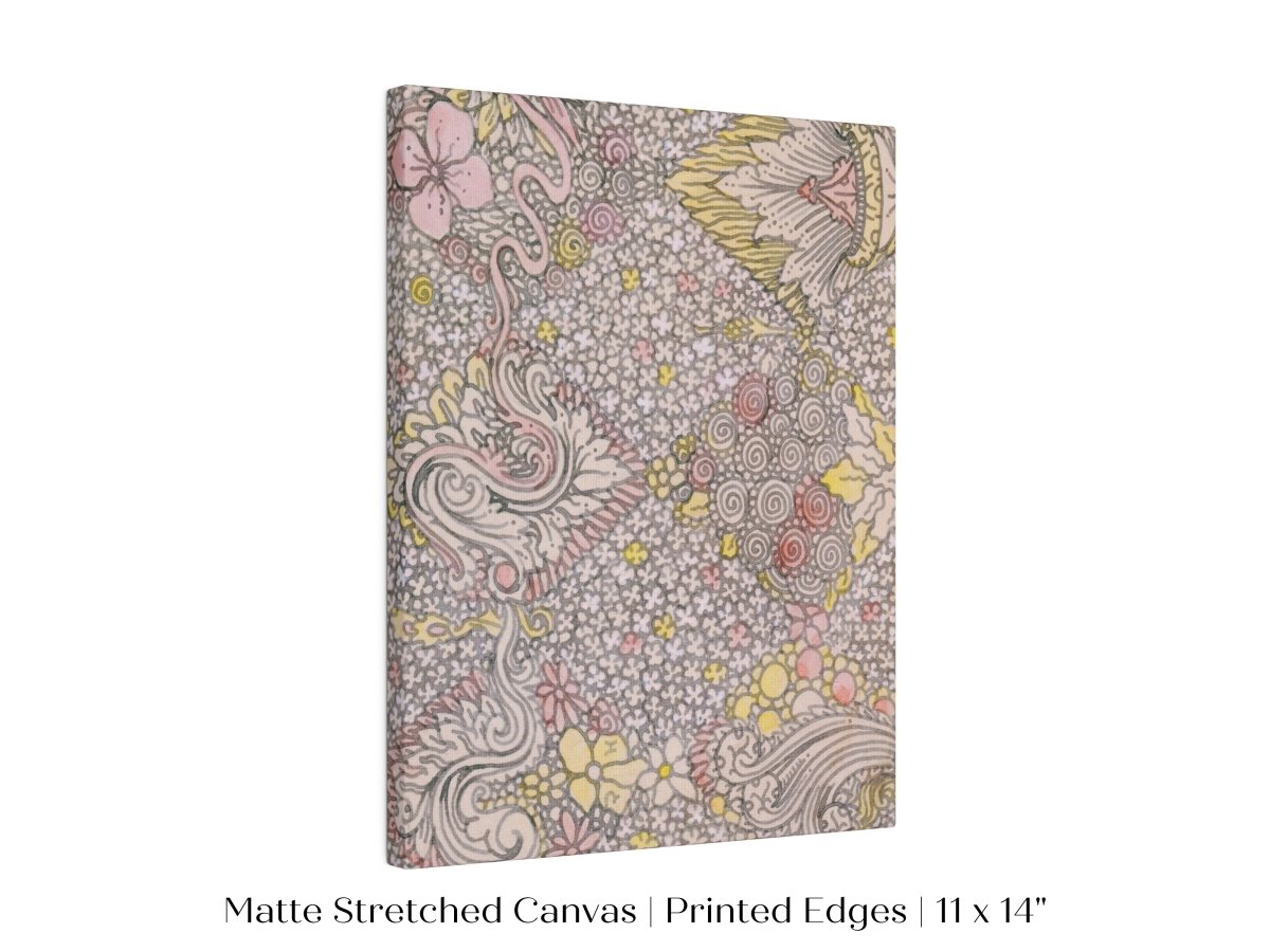 Watercolour Textile Pattern in Pink | P475 - Single Art Prints - Piccolo Fiore Prints