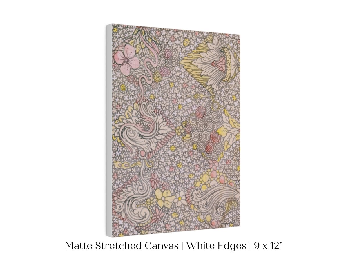 Watercolour Textile Pattern in Pink | P475 - Single Art Prints - Piccolo Fiore Prints