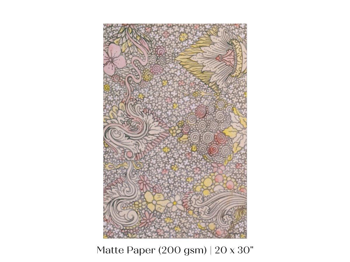 Watercolour Textile Pattern in Pink | P475 - Single Art Prints - Piccolo Fiore Prints