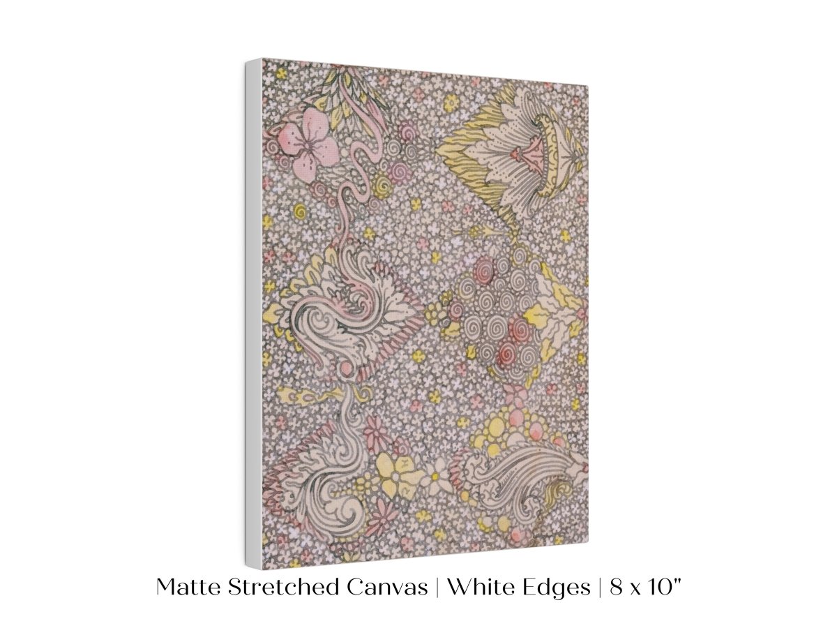 Watercolour Textile Pattern in Pink | P475 - Single Art Prints - Piccolo Fiore Prints