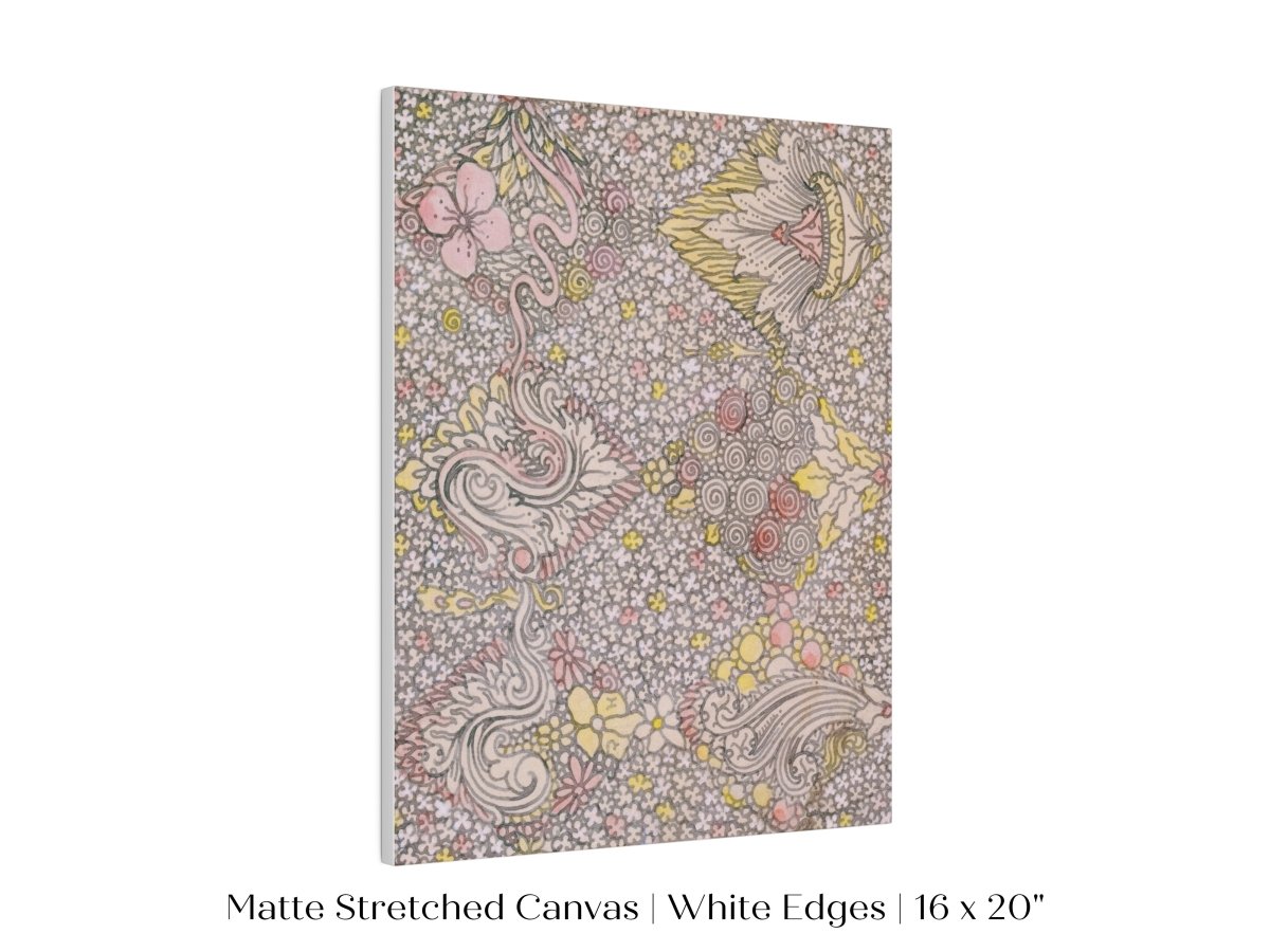 Watercolour Textile Pattern in Pink | P475 - Single Art Prints - Piccolo Fiore Prints