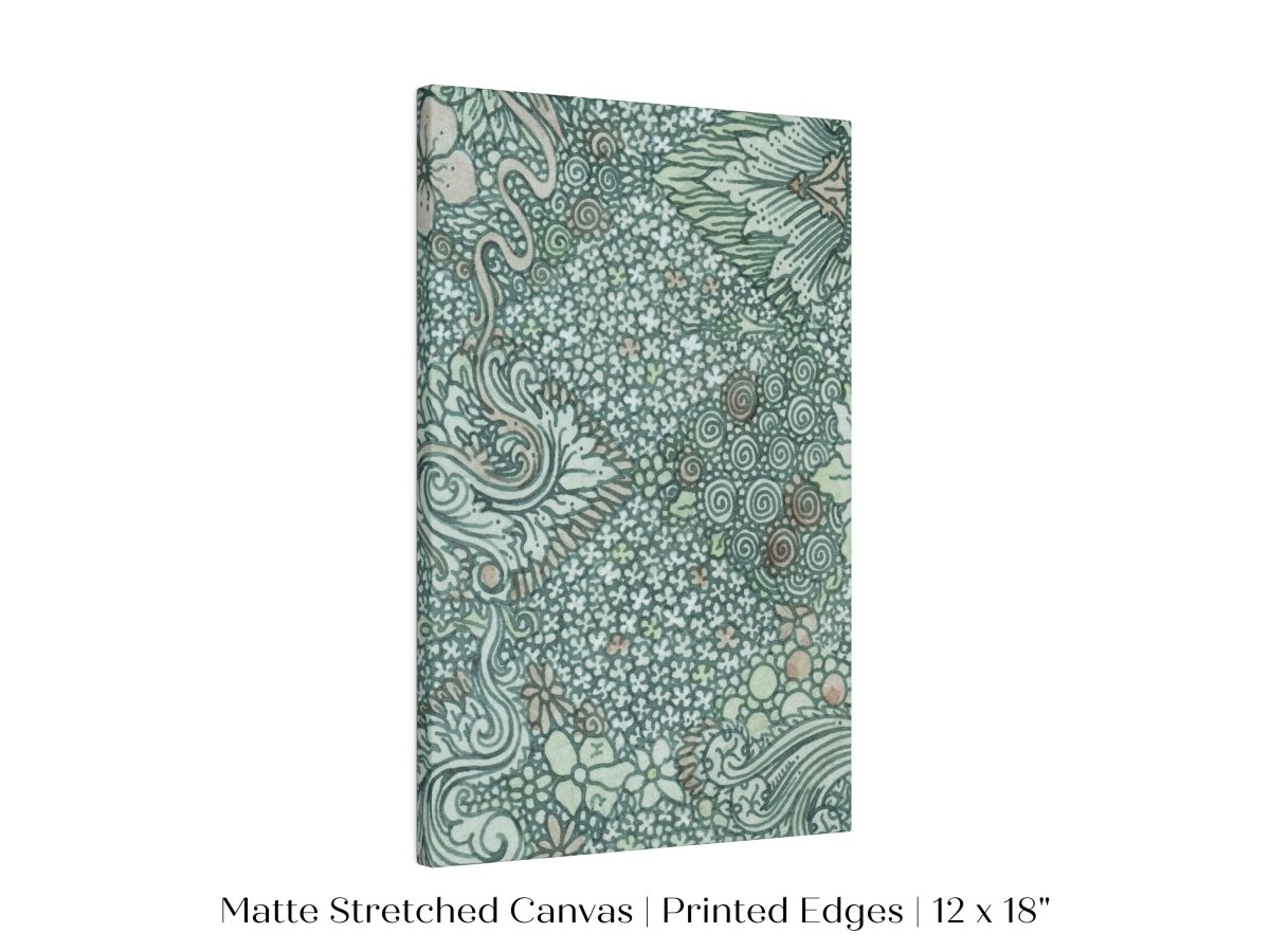 Watercolour Textile Pattern in Teal | P478 - Single Art Prints - Piccolo Fiore Prints