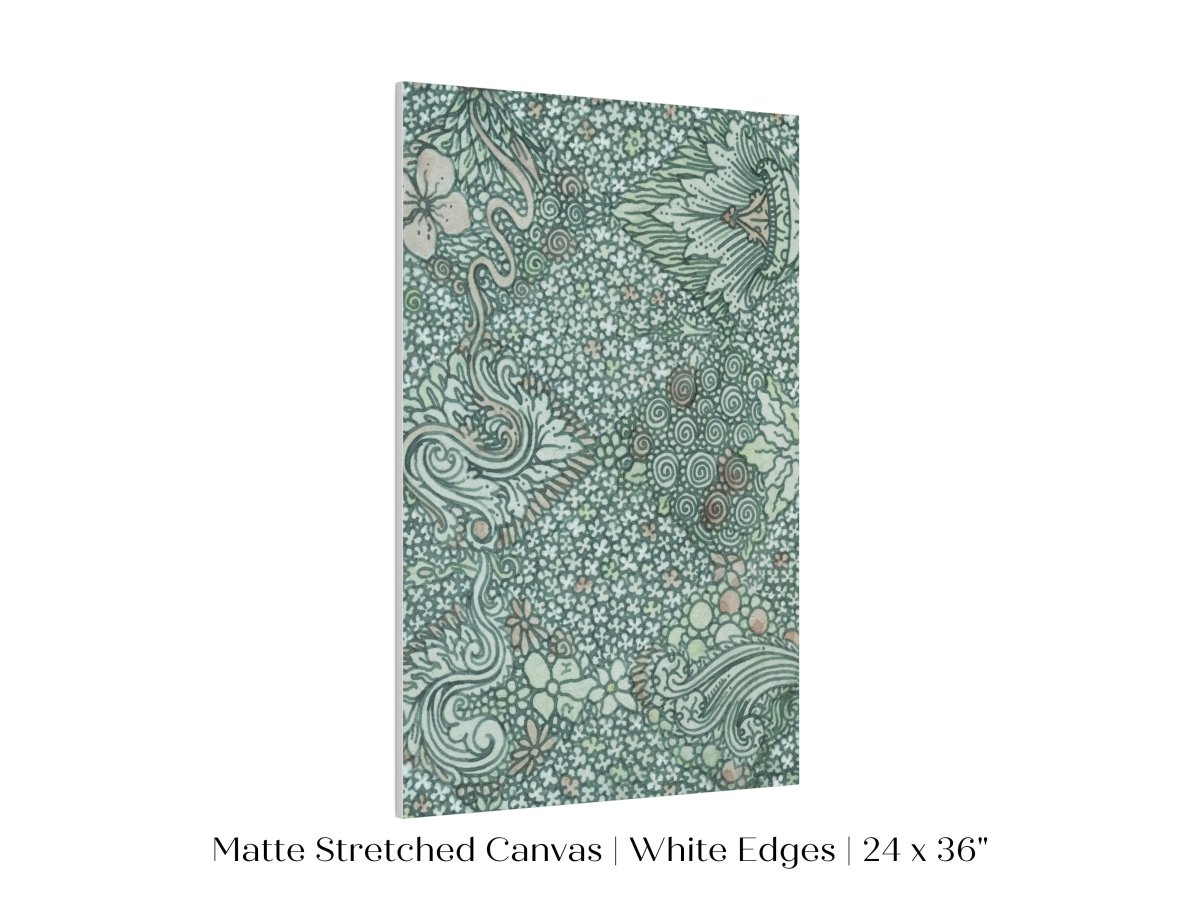 Watercolour Textile Pattern in Teal | P478 - Single Art Prints - Piccolo Fiore Prints