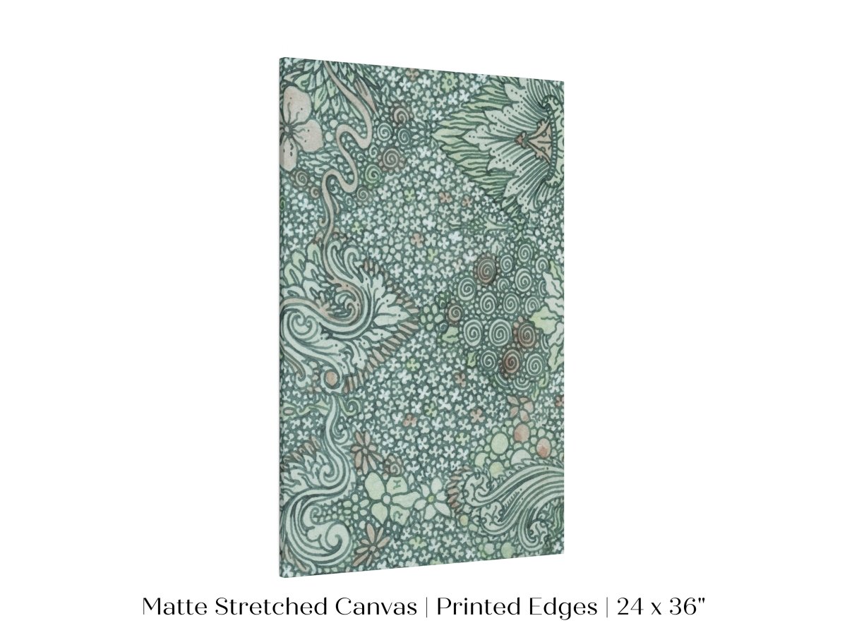 Watercolour Textile Pattern in Teal | P478 - Single Art Prints - Piccolo Fiore Prints