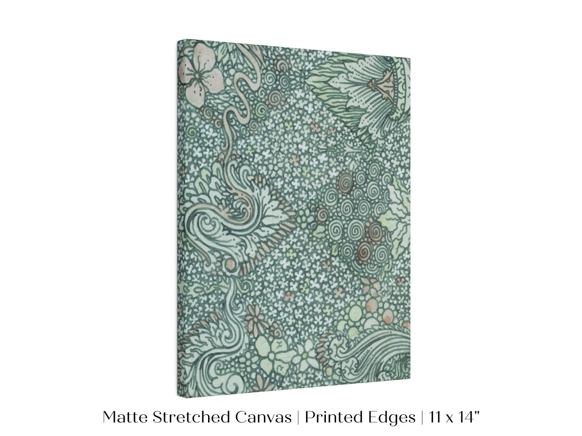 Watercolour Textile Pattern in Teal | P478 - Single Art Prints - Piccolo Fiore Prints
