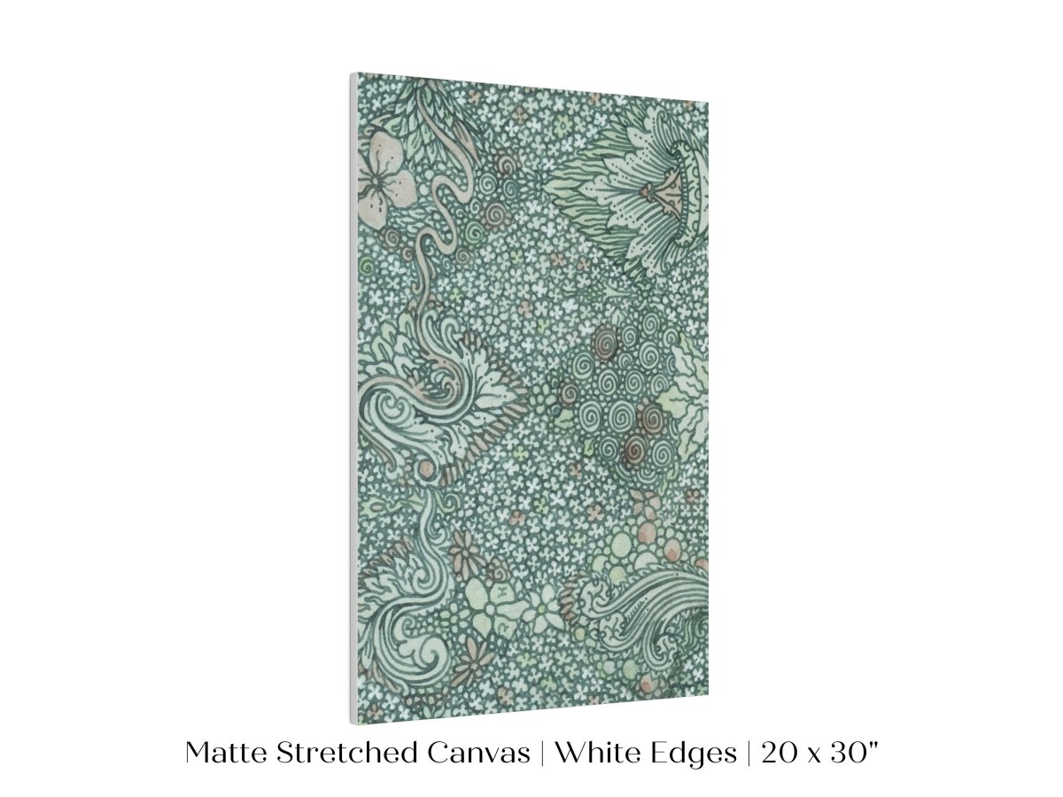 Watercolour Textile Pattern in Teal | P478 - Single Art Prints - Piccolo Fiore Prints