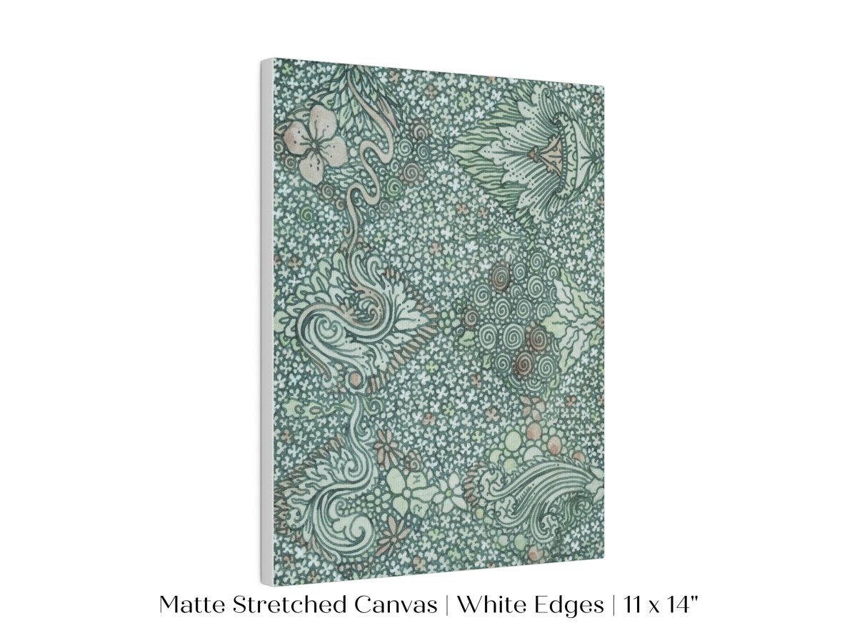 Watercolour Textile Pattern in Teal | P478 - Single Art Prints - Piccolo Fiore Prints