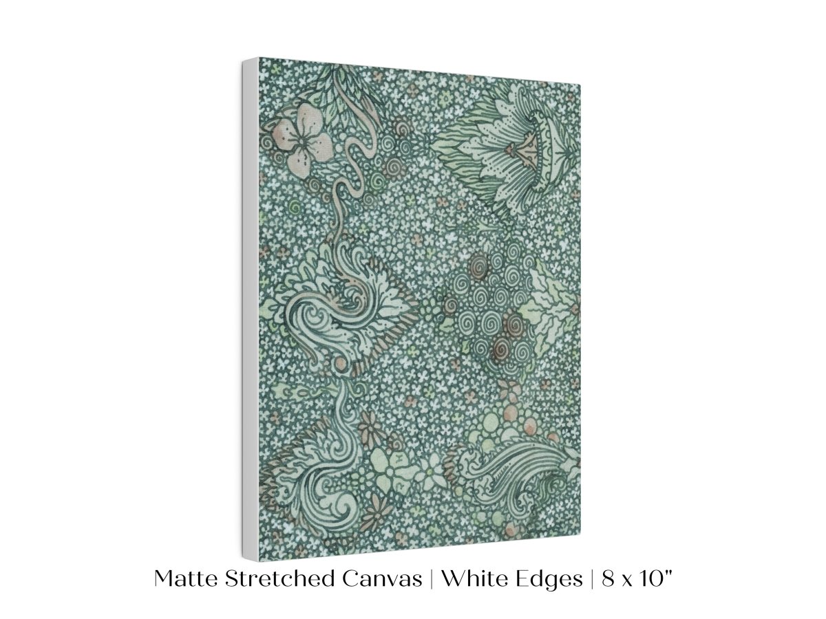 Watercolour Textile Pattern in Teal | P478 - Single Art Prints - Piccolo Fiore Prints