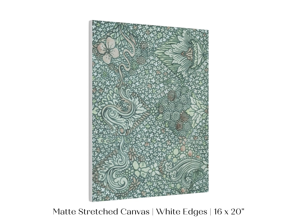 Watercolour Textile Pattern in Teal | P478 - Single Art Prints - Piccolo Fiore Prints
