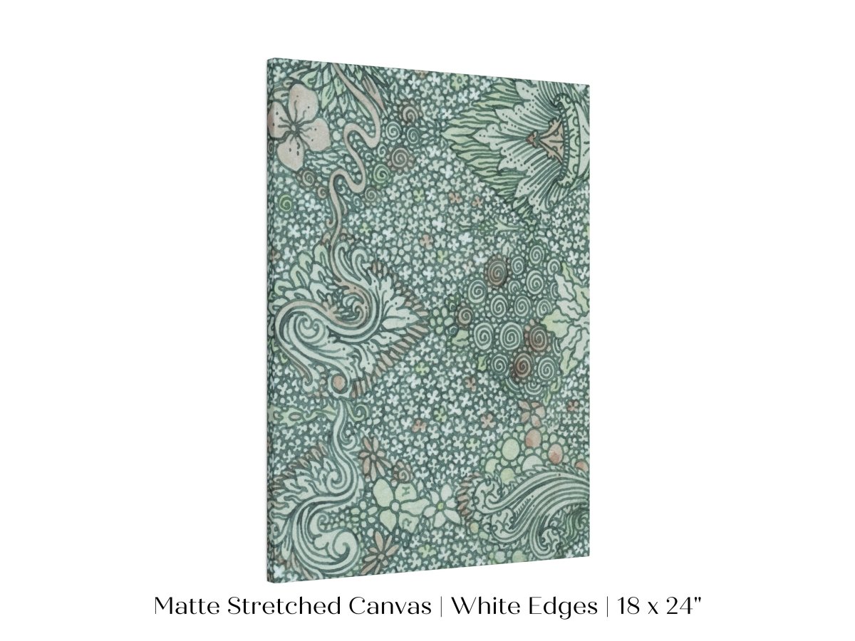 Watercolour Textile Pattern in Teal | P478 - Single Art Prints - Piccolo Fiore Prints