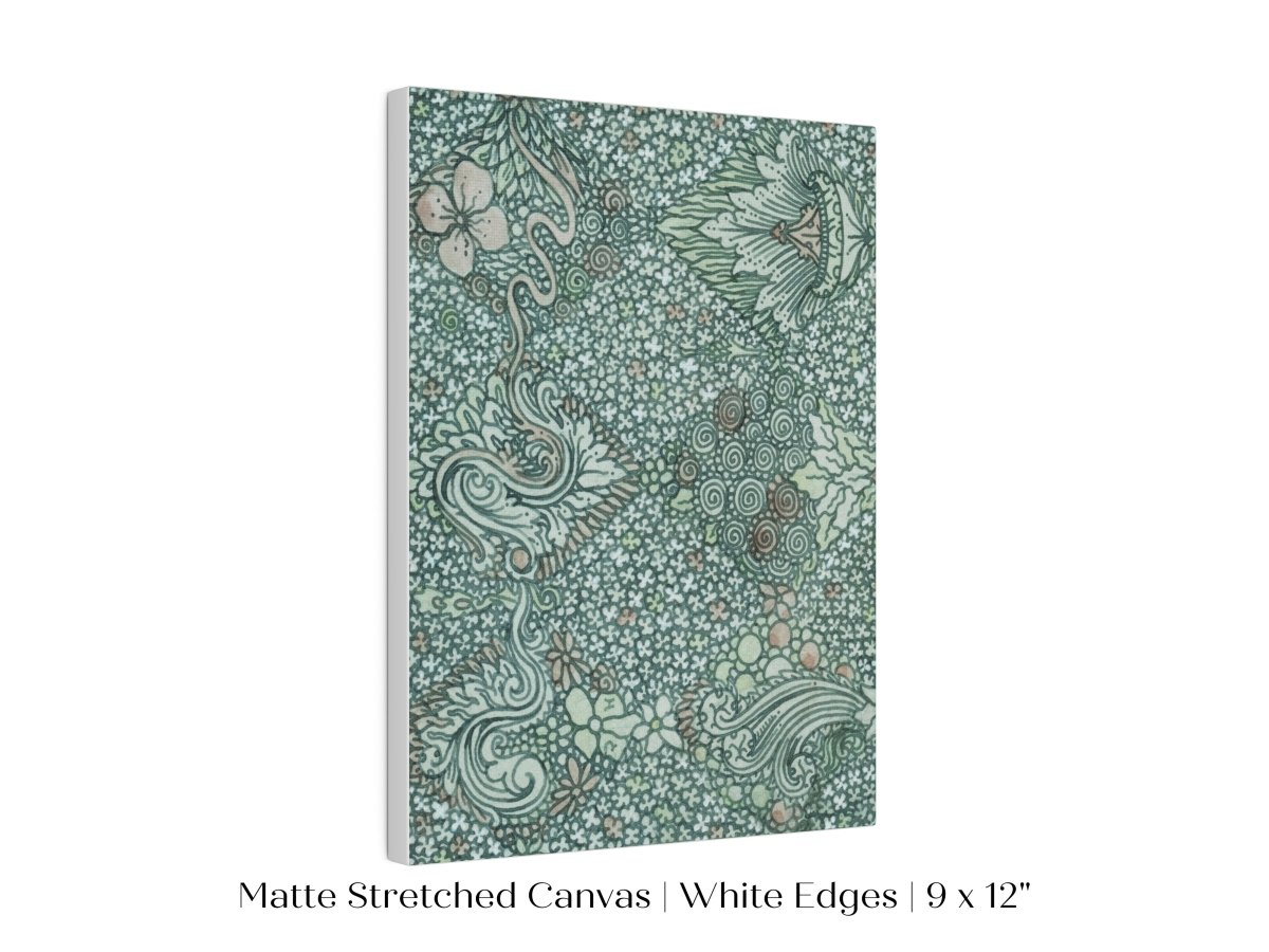 Watercolour Textile Pattern in Teal | P478 - Single Art Prints - Piccolo Fiore Prints