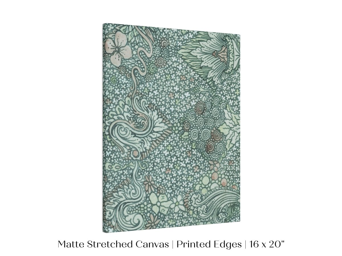 Watercolour Textile Pattern in Teal | P478 - Single Art Prints - Piccolo Fiore Prints
