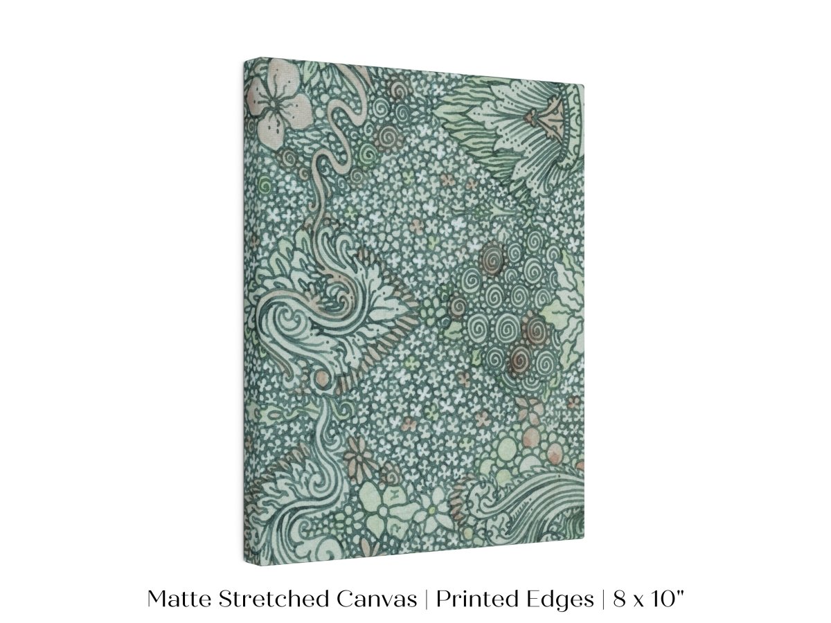 Watercolour Textile Pattern in Teal | P478 - Single Art Prints - Piccolo Fiore Prints