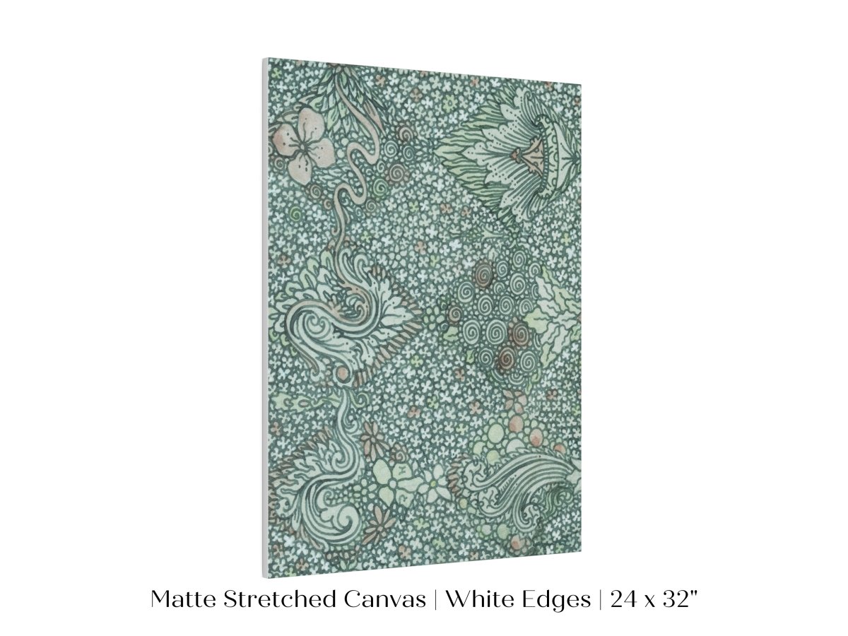 Watercolour Textile Pattern in Teal | P478 - Single Art Prints - Piccolo Fiore Prints