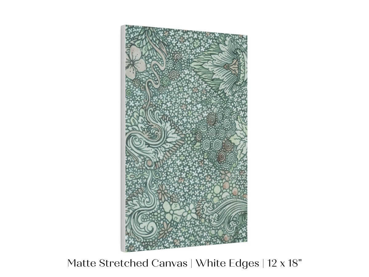 Watercolour Textile Pattern in Teal | P478 - Single Art Prints - Piccolo Fiore Prints