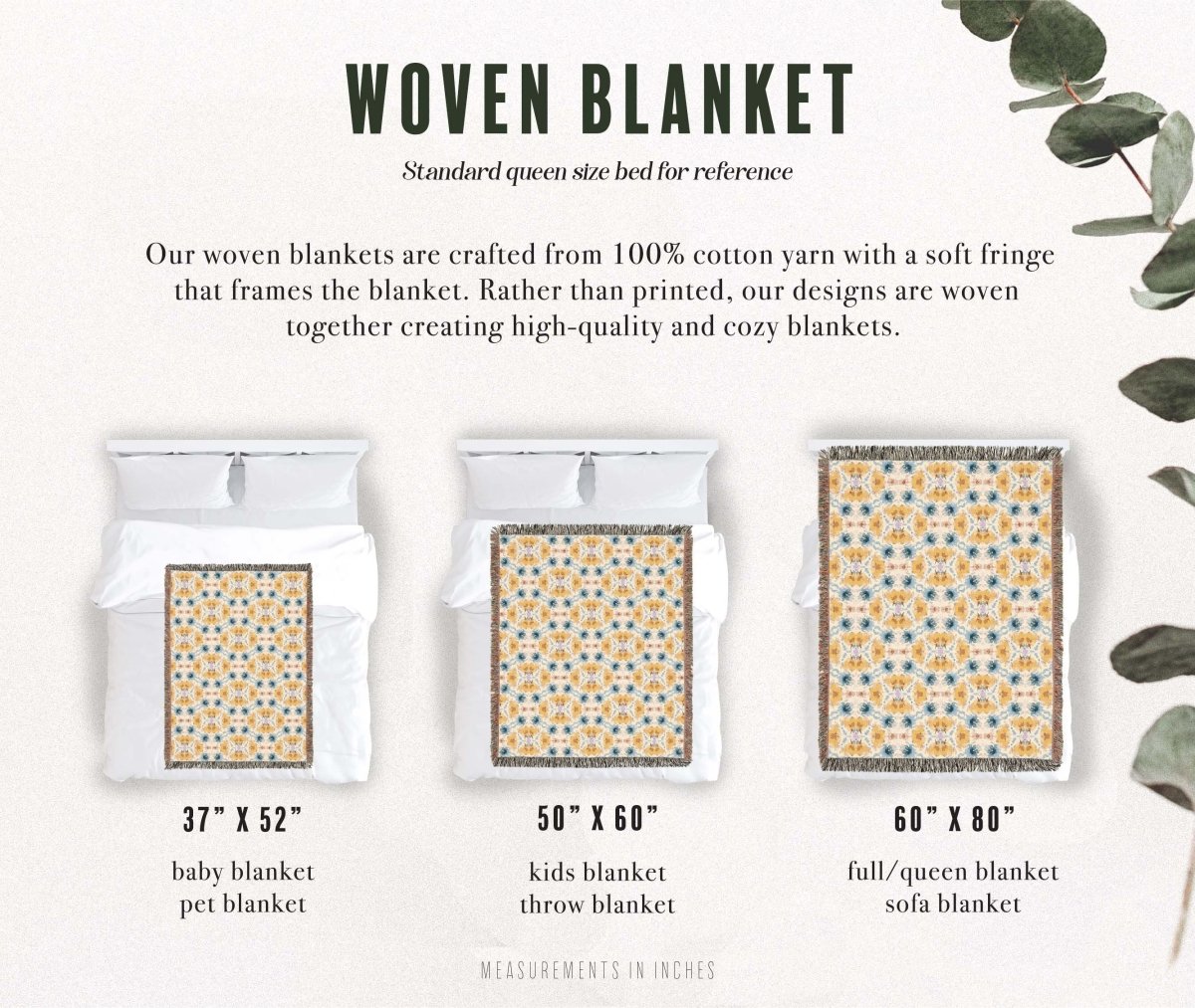 Wavy Blooms | Woven Blanket - Woven Blanket - Piccolo Fiore Prints
