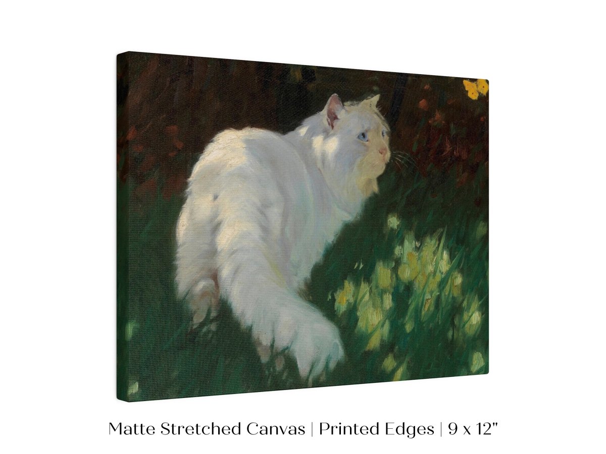 White Cat and Yellow Butterflies | P450 - Single Art Prints - Piccolo Fiore Prints