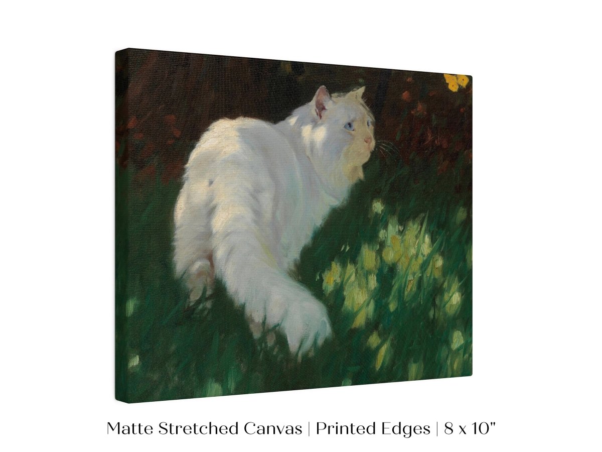 White Cat and Yellow Butterflies | P450 - Single Art Prints - Piccolo Fiore Prints
