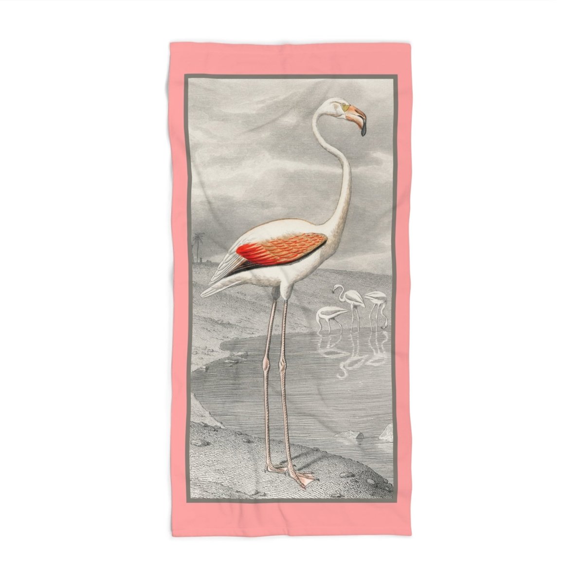 White Flamingo | Beach Towel - Beach Towel - Piccolo Fiore Prints
