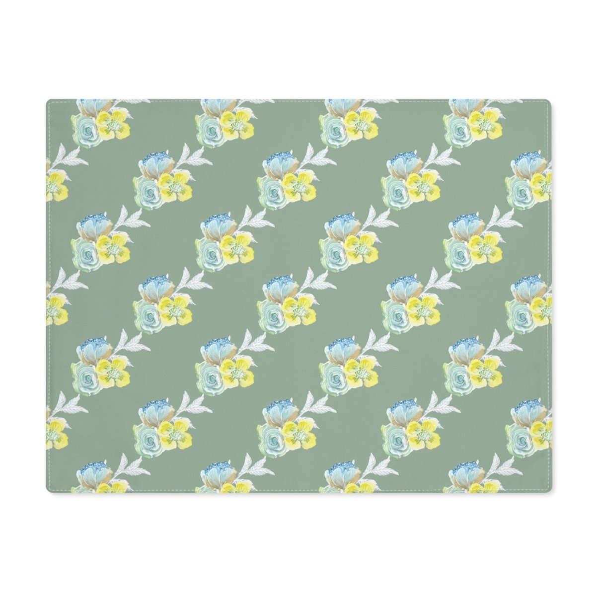 Wild Rose Diagonal Stripe in Khaki | Placemat - Cotton Twill Placemat - Piccolo Fiore Prints