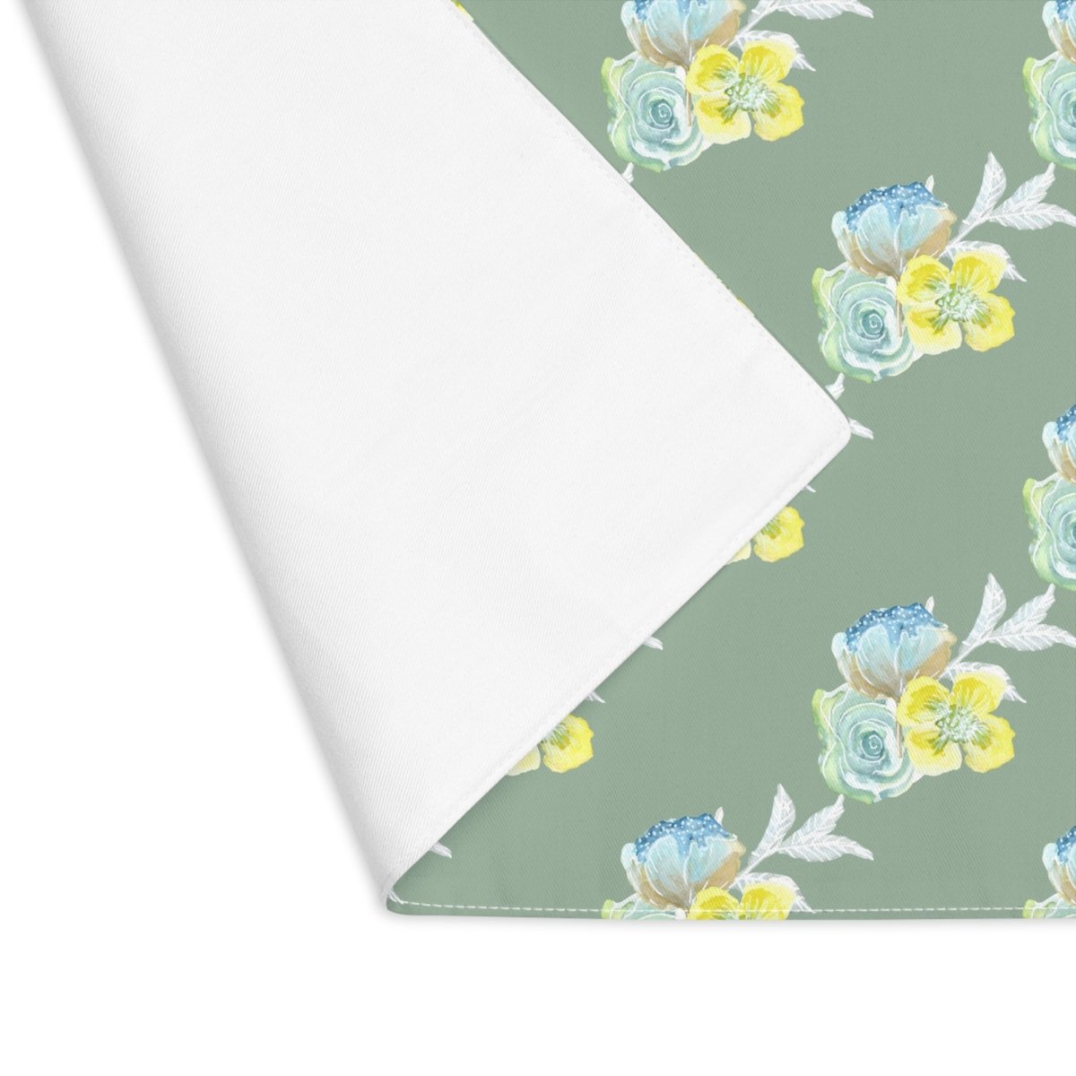 Wild Rose Diagonal Stripe in Khaki | Placemat - Cotton Twill Placemat - Piccolo Fiore Prints