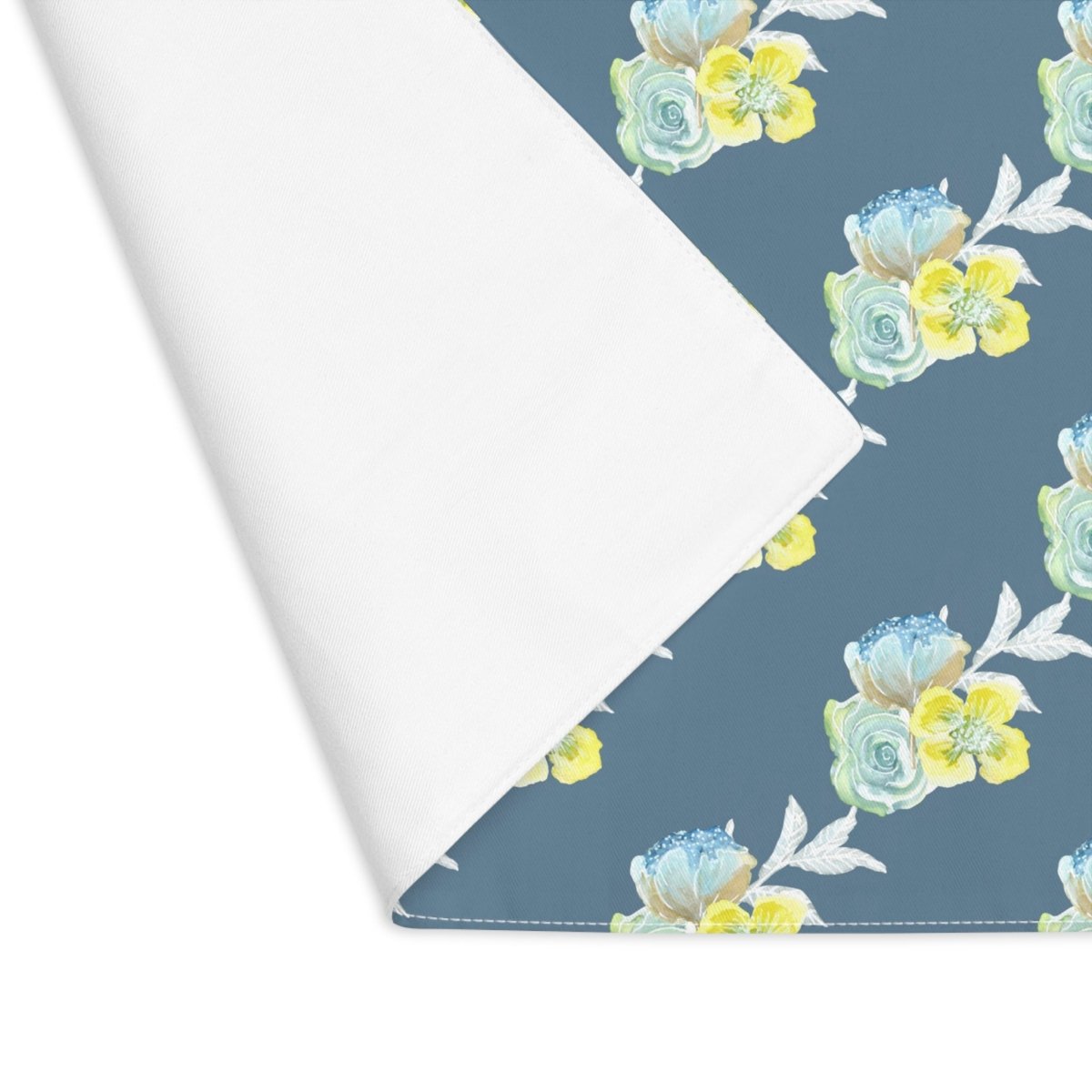 Wild Rose Diagonal Stripe in Teal | Placemat - Cotton Twill Placemat - Piccolo Fiore Prints