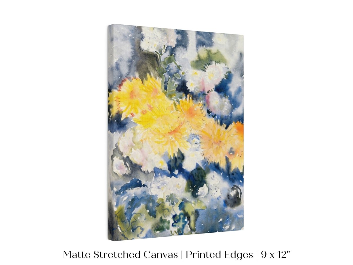 Yellow and Blue Watercolour Abstract | P64 - Single Art Prints - Piccolo Fiore Prints