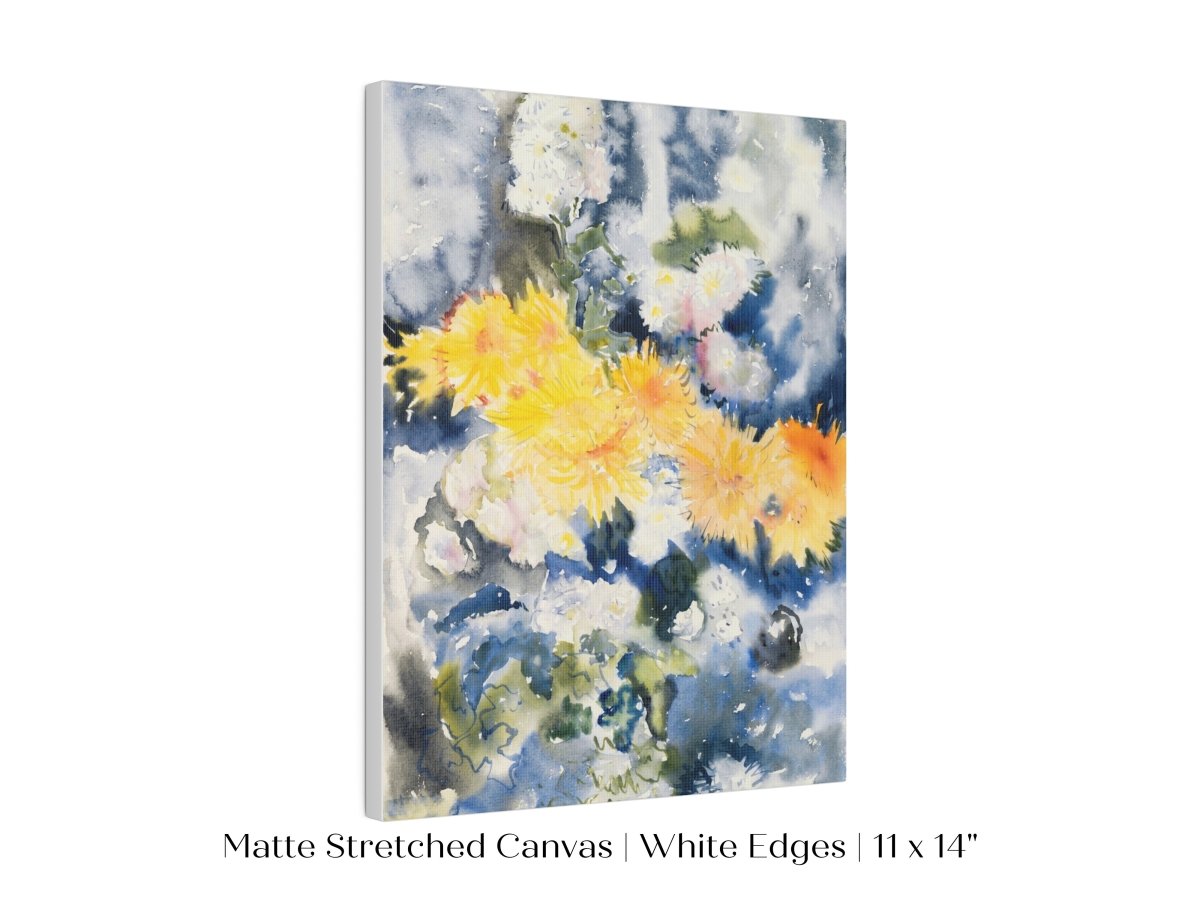 Yellow and Blue Watercolour Abstract | P64 - Single Art Prints - Piccolo Fiore Prints