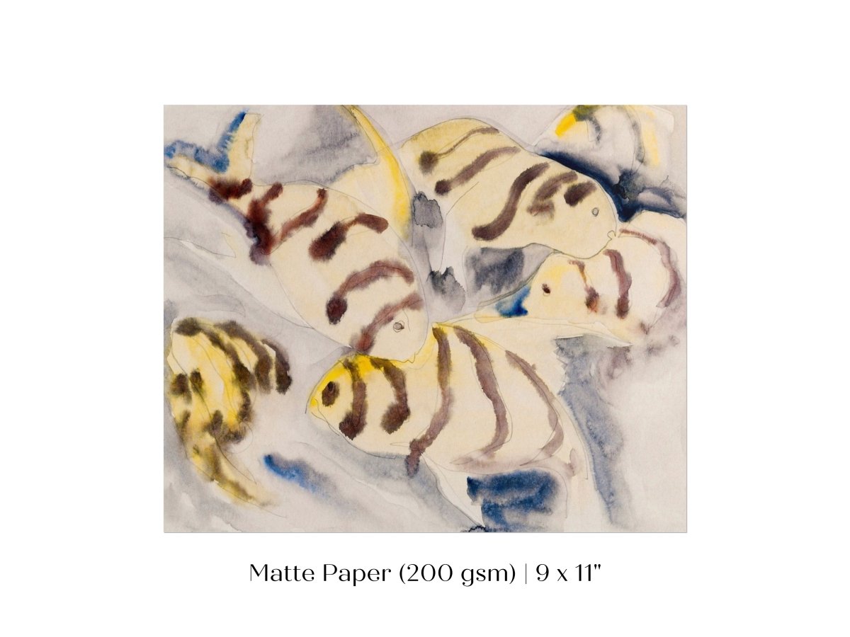 Yellow Watercolour Fish | P96 - Single Art Prints - Piccolo Fiore Prints