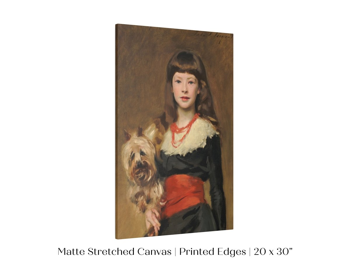 Young Lady with Yorkshire Terrier | P127 - Single Art Prints - Piccolo Fiore Prints