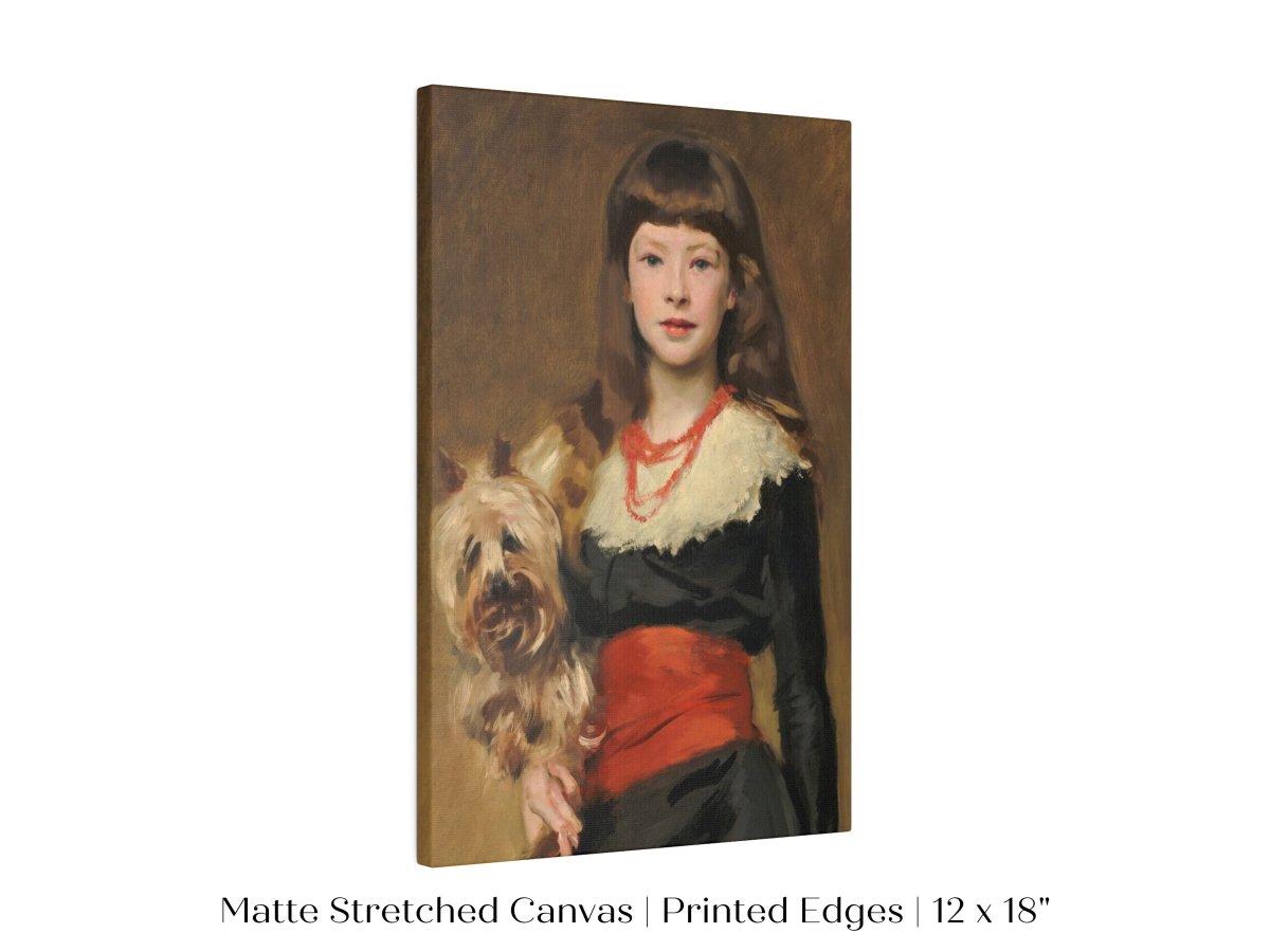 Young Lady with Yorkshire Terrier | P127 - Single Art Prints - Piccolo Fiore Prints