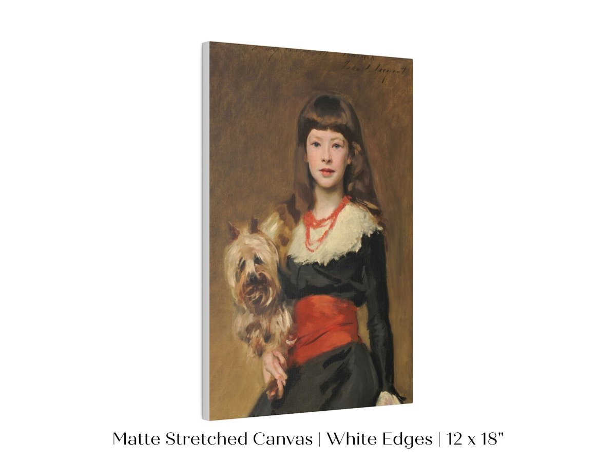 Young Lady with Yorkshire Terrier | P127 - Single Art Prints - Piccolo Fiore Prints